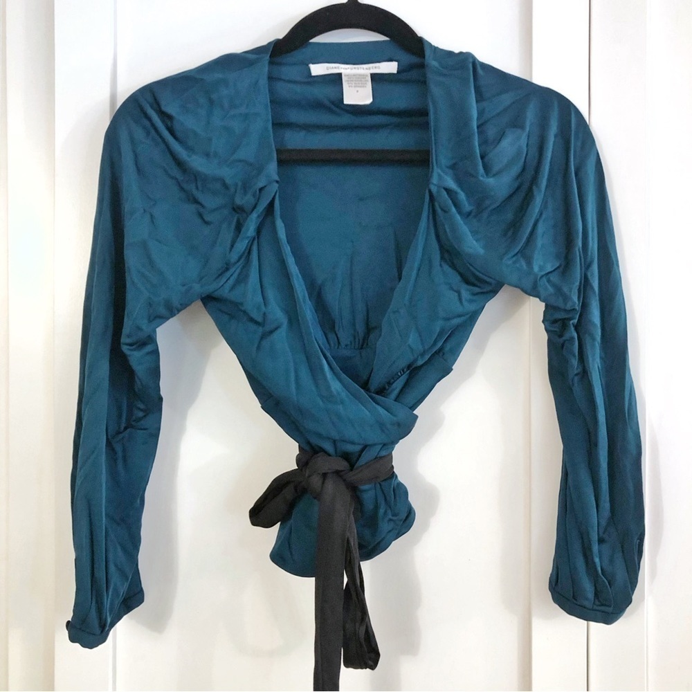 DIANE von furstenberg venlo silk wrap blouse size small petite